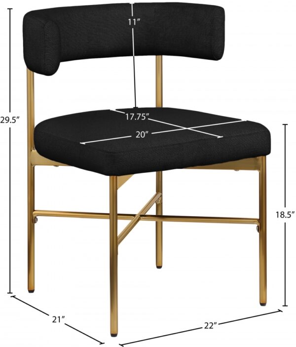 Rivage Linen Textured Fabric Upholstered Dining Chair