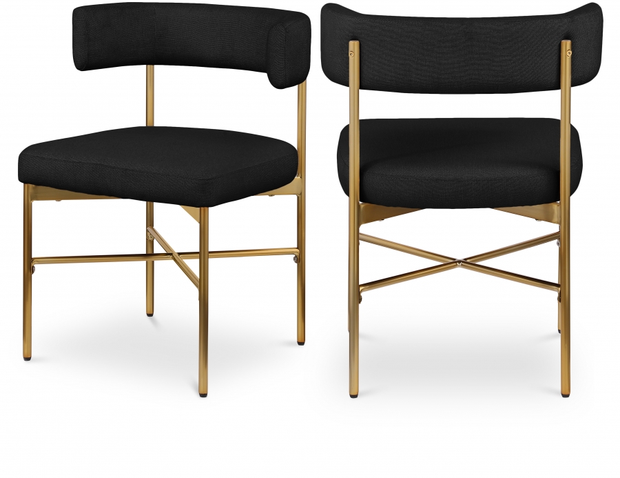 Rivage Linen Textured Fabric Upholstered Dining Chair