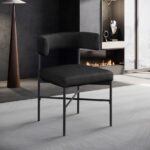 Rivage Linen Textured Fabric Upholstered Dining Chair