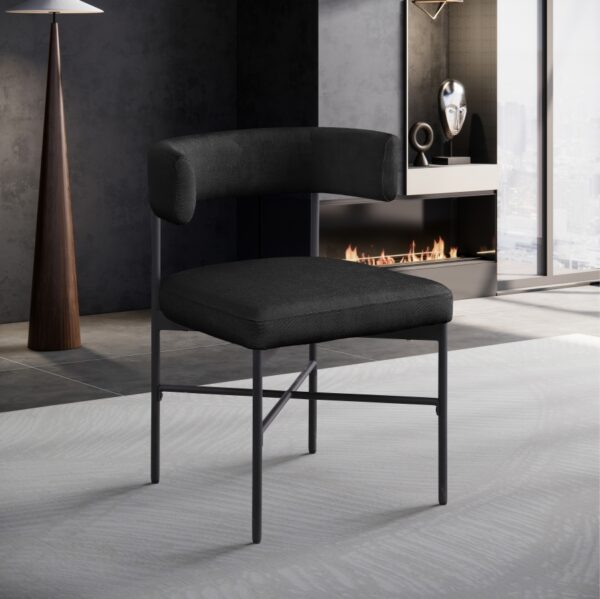 Rivage Linen Textured Fabric Upholstered Dining Chair