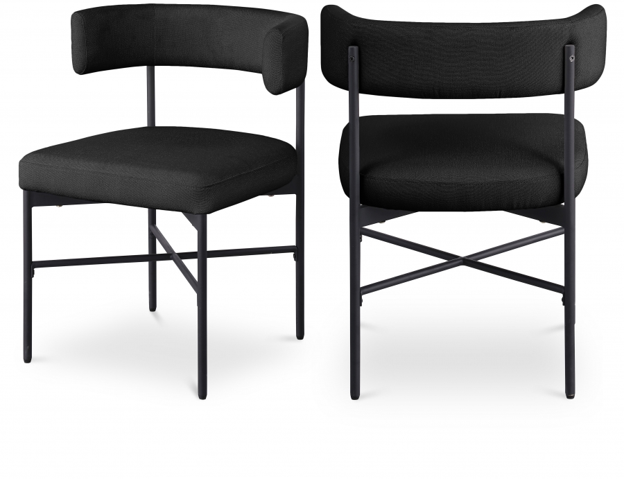 Rivage Linen Textured Fabric Upholstered Dining Chair