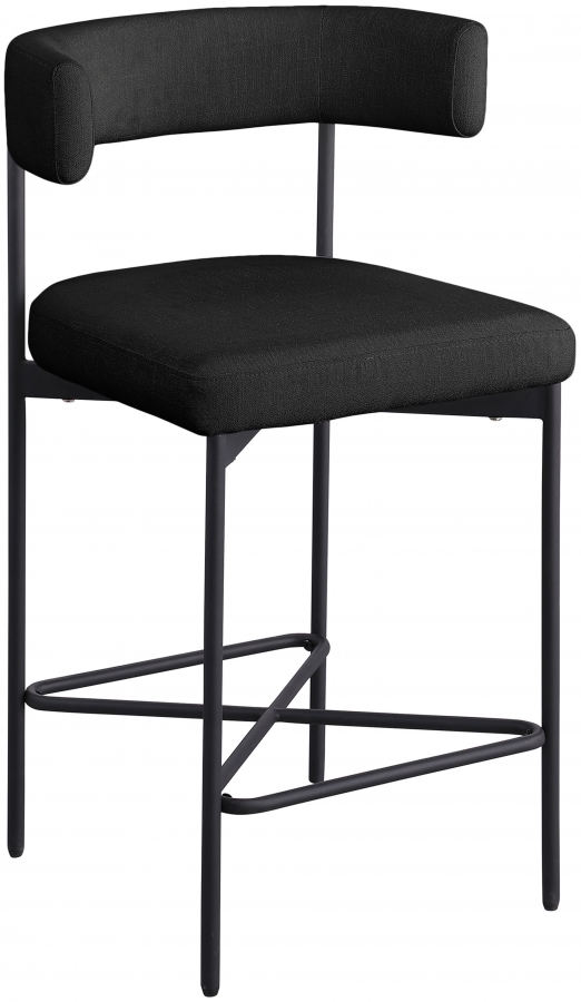 Rivage Linen Textured Fabric Upholstered Bar / Counter Stools