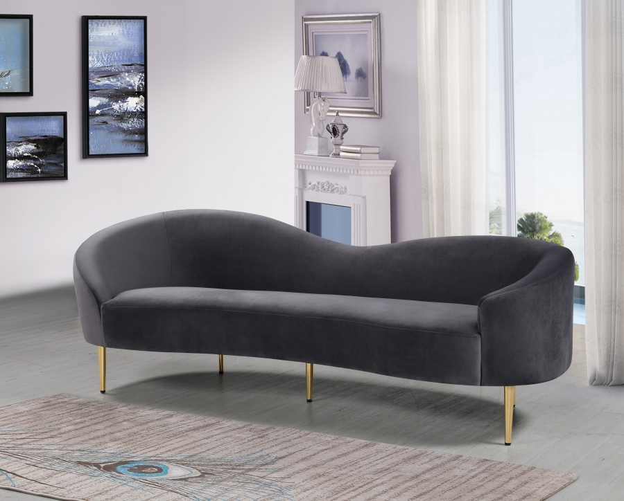 Ritz 85.5" Velvet Upholstered Sofa