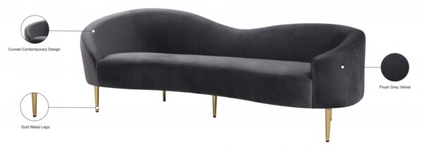 Ritz 85.5" Velvet Upholstered Sofa