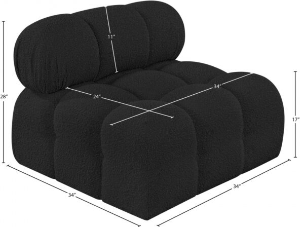 Ames Boucle Fabric Upholstered Armless Modular Chair