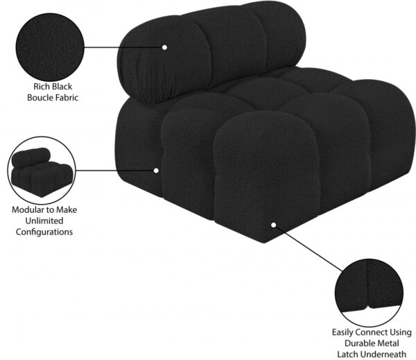 Ames Boucle Fabric Upholstered Armless Modular Chair