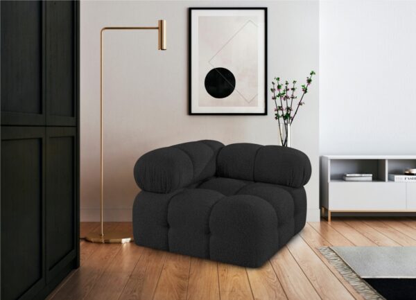 Ames Boucle Fabric Upholstered Corner Modular Chair