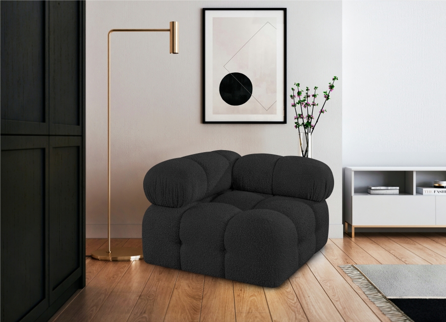 Ames Boucle Fabric Upholstered Corner Modular Chair