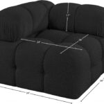 Ames Boucle Fabric Upholstered Corner Modular Chair