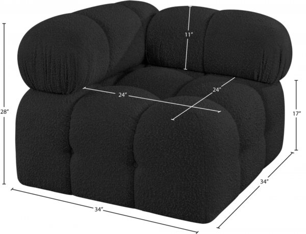 Ames Boucle Fabric Upholstered Corner Modular Chair