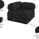 Ames Boucle Fabric Upholstered Corner Modular Chair