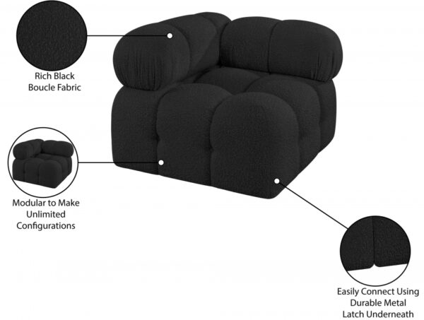 Ames Boucle Fabric Upholstered Corner Modular Chair