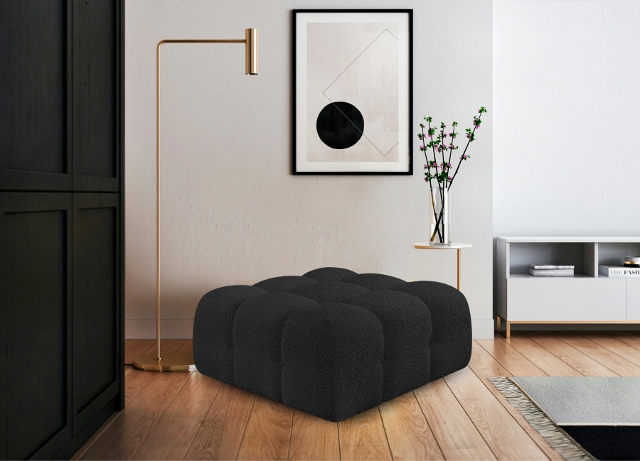 Ames Boucle Fabric Upholstered Modular Ottoman