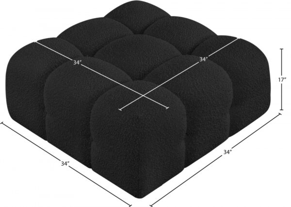 Ames Boucle Fabric Upholstered Modular Ottoman
