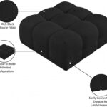 Ames Boucle Fabric Upholstered Modular Ottoman