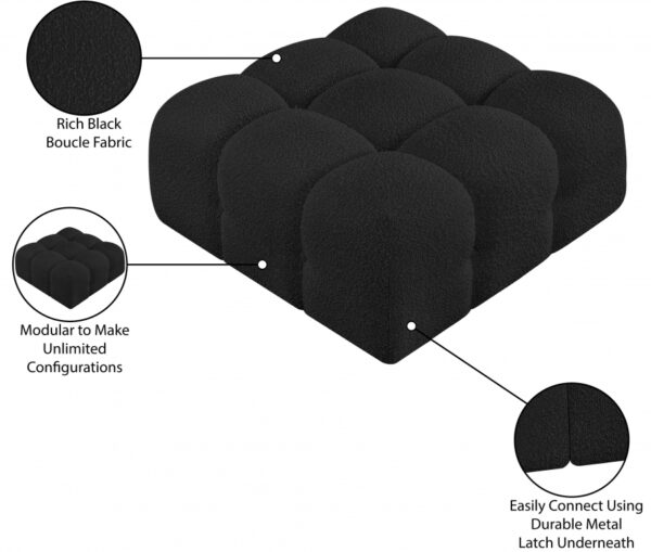 Ames Boucle Fabric Upholstered Modular Ottoman