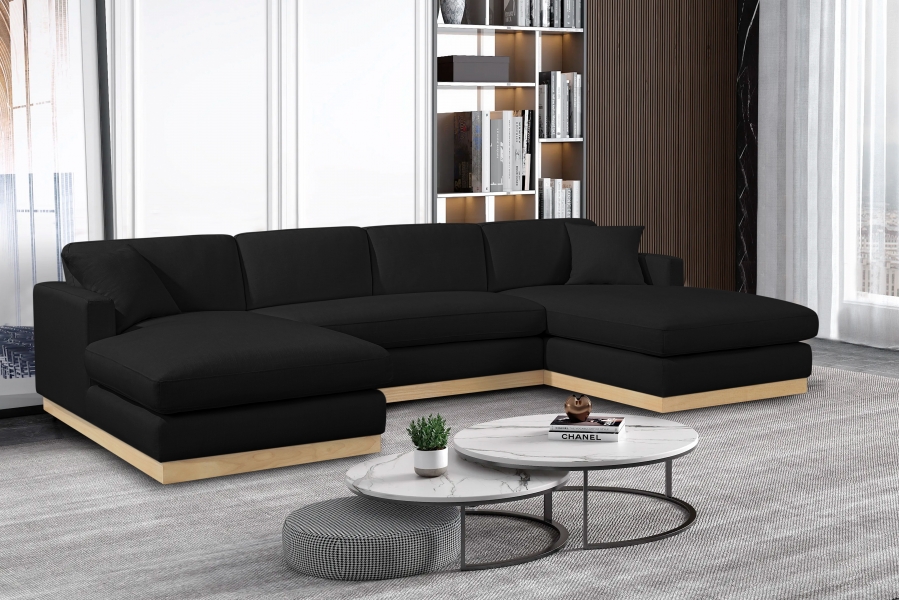 Johanna 127" Linen Textured Fabric Upholstered Sectional