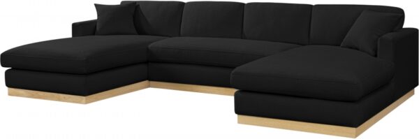Johanna 127" Linen Textured Fabric Upholstered Sectional