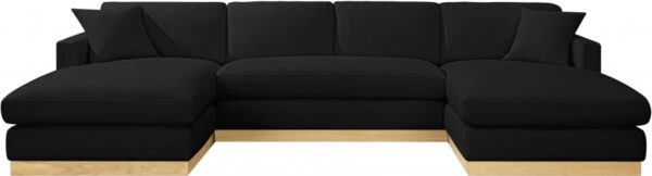 Johanna 127" Linen Textured Fabric Upholstered Sectional