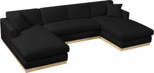 Johanna 127" Linen Textured Fabric Upholstered Sectional