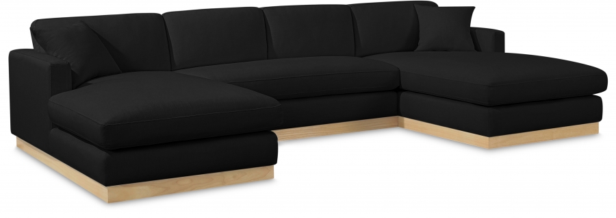 Johanna 127" Linen Textured Fabric Upholstered Sectional