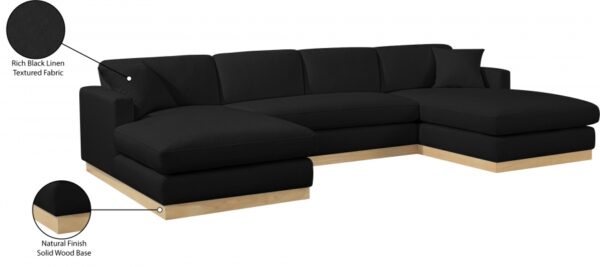 Johanna 127" Linen Textured Fabric Upholstered Sectional