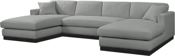 Johanna 127" Linen Textured Fabric Upholstered Sectional