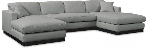 Johanna 127" Linen Textured Fabric Upholstered Sectional