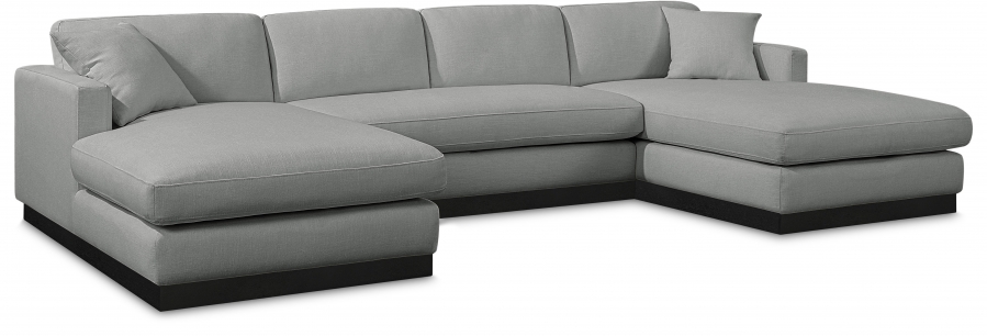 Johanna 127" Linen Textured Fabric Upholstered Sectional
