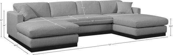 Johanna 127" Linen Textured Fabric Upholstered Sectional