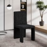 Benson Linen Textured Fabric Upholstered Dining Chair