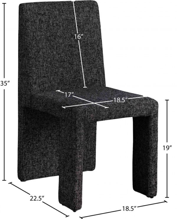 Benson Linen Textured Fabric Upholstered Dining Chair