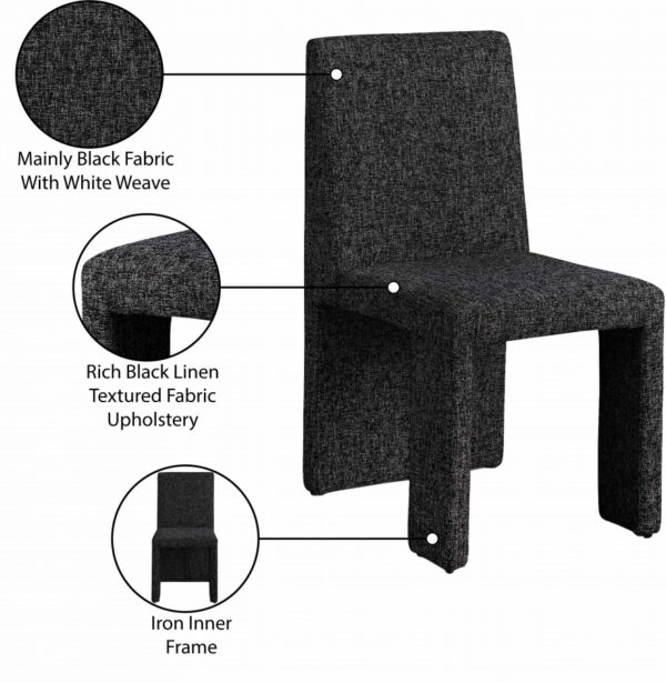 Benson Linen Textured Fabric Upholstered Dining Chair