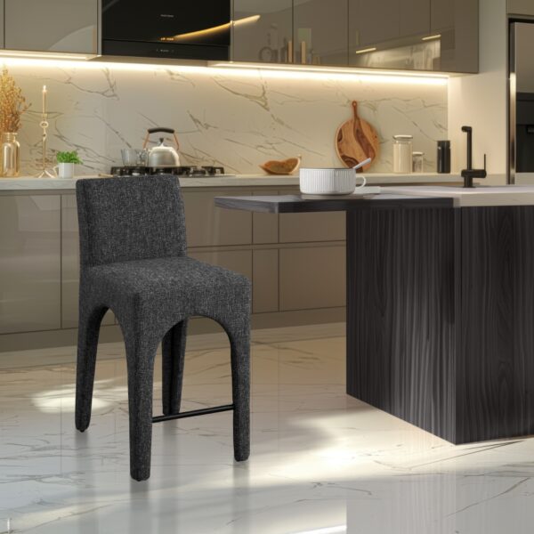 Gramercy Linen Textured Fabric Upholstered Bar / Counter Stools