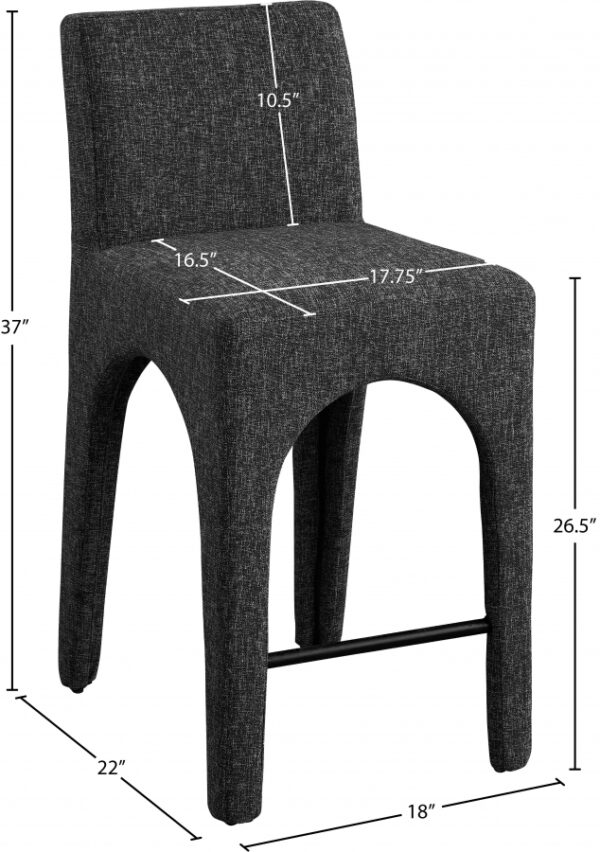 Gramercy Linen Textured Fabric Upholstered Bar / Counter Stools