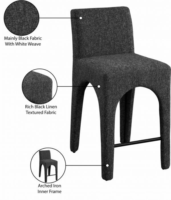 Gramercy Linen Textured Fabric Upholstered Bar / Counter Stools