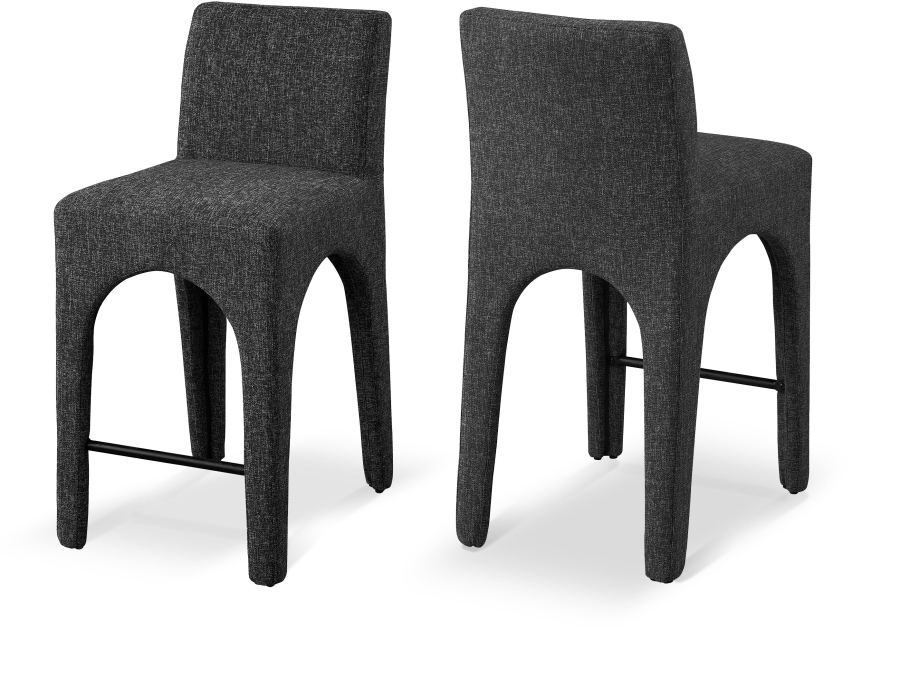 Gramercy Linen Textured Fabric Upholstered Bar / Counter Stools