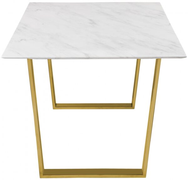Cameron 64" Marble Veneer Top And Steel Base Dining Table