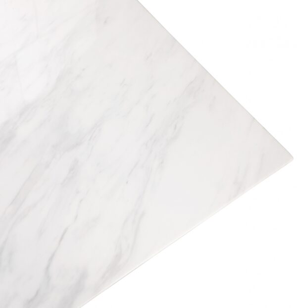 Cameron 64" Marble Veneer Top And Steel Base Dining Table