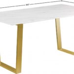 Cameron 64" Marble Veneer Top And Steel Base Dining Table