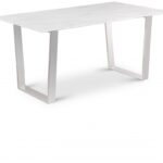 Cameron 64" Marble Veneer Top And Steel Base Dining Table