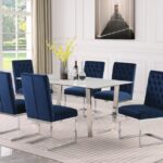 Cameron 64" Marble Veneer Top And Steel Base Dining Table