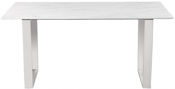 Cameron 64" Marble Veneer Top And Steel Base Dining Table