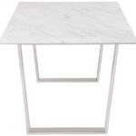 Cameron 64" Marble Veneer Top And Steel Base Dining Table