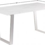 Cameron 64" Marble Veneer Top And Steel Base Dining Table