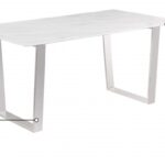 Cameron 64" Marble Veneer Top And Steel Base Dining Table