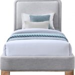 Nolita Linen Textured Fabric Upholstered Twin Bed