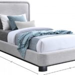 Nolita Linen Textured Fabric Upholstered Twin Bed