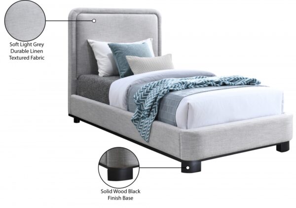 Nolita Linen Textured Fabric Upholstered Twin Bed