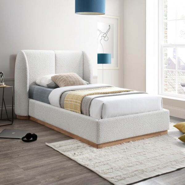 Jardin Boucle Fabric Upholstered Twin Bed